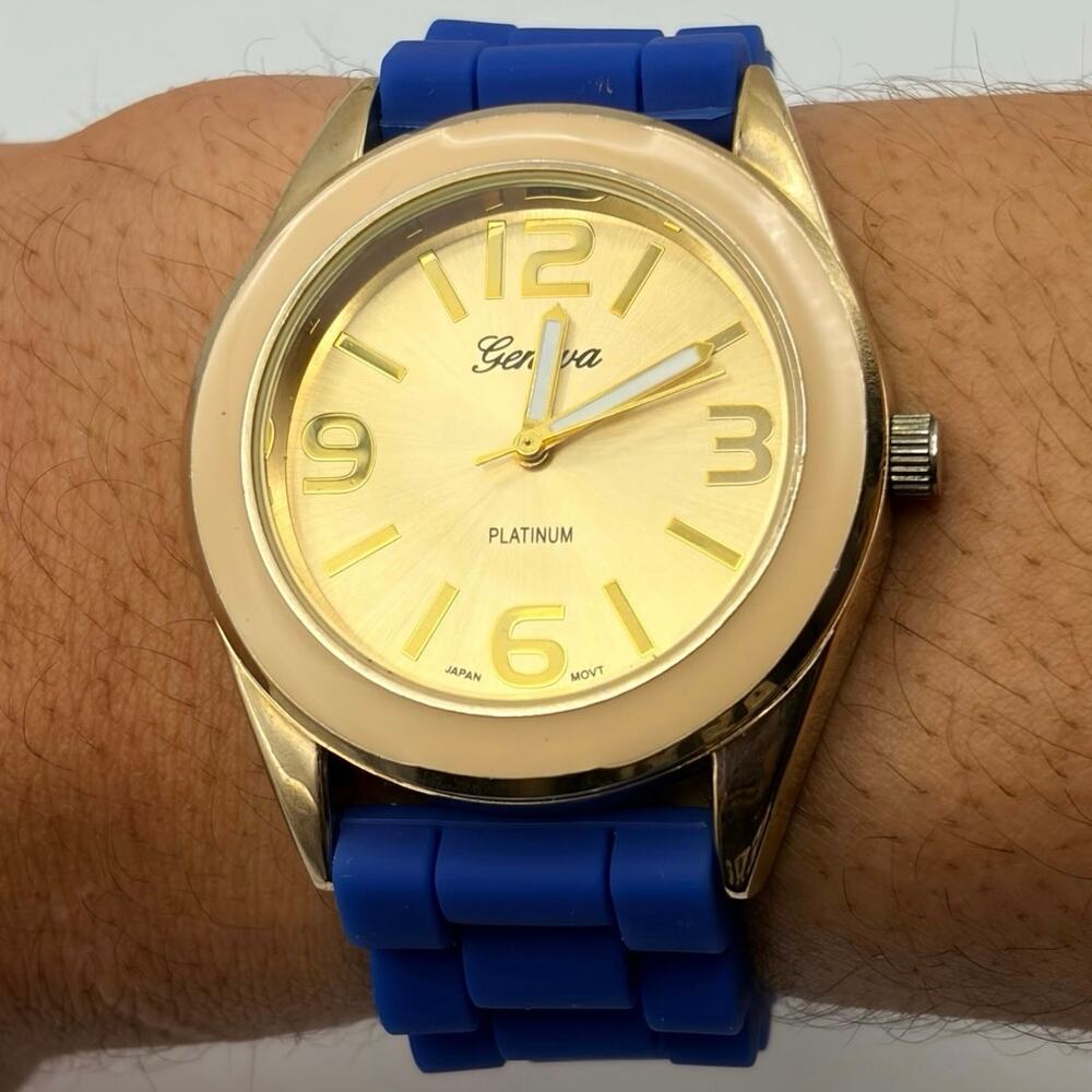 Blue & Gold Geneva Men’s Watch